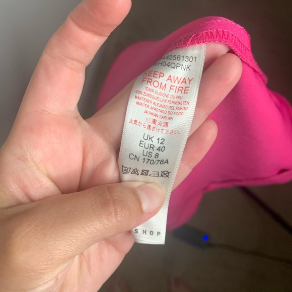 Topshop NWT Pink Front Slit Utility Pencil Skirt 8 - Picture 5 of 8